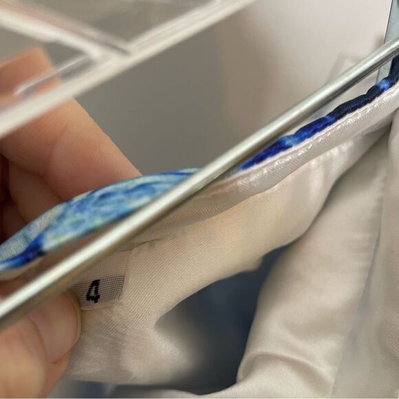 NWT Jovani White Royal Blue Floral Two Piece 2 Event Prom Dress 4 Full Length - Picture 10 of 10